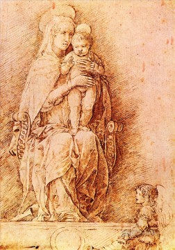 Andrea Mantegna Painting - La Virgen y el niño, pintor renacentista Andrea Mantegna